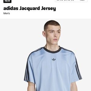 Adidas Men's Light Blue Jacquard Jersey